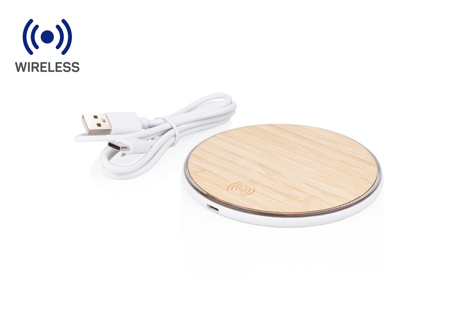 TE0673 Cargador Wireless Bambú (MP) (NUEVO) - Pro-Ponemos