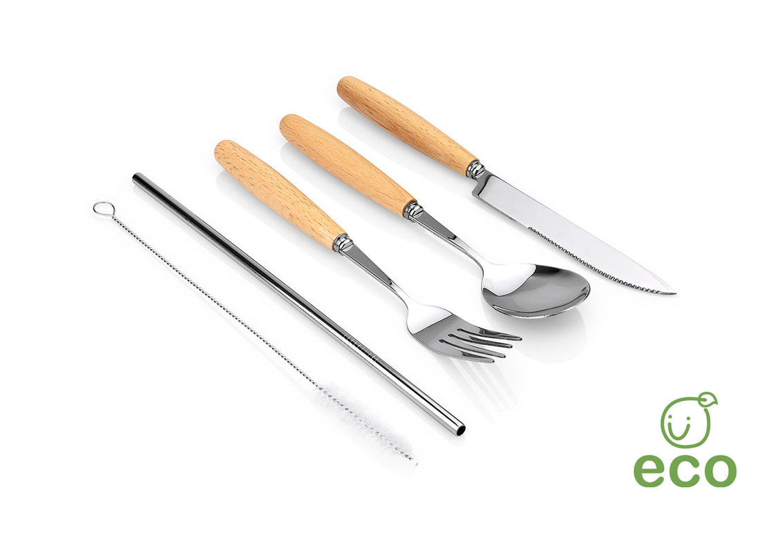 HO0373 Set de Cubiertos Bambú Bella (MP) - Pro-Ponemos