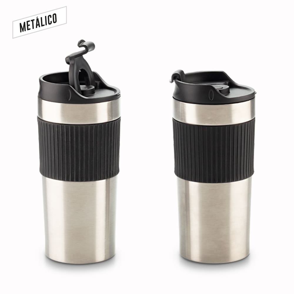 Mug Metálico con Prensa Francesa 450ml MU-384 (CP) (NUEVO) - Pro-Ponemos