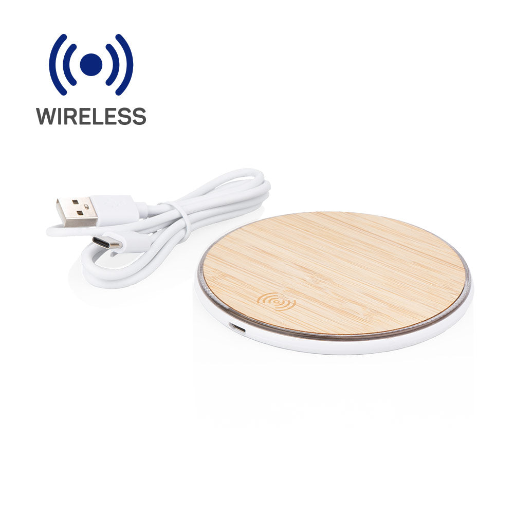 TE0673 Cargador Wireless Bambú (MP) (NUEVO) - Pro-Ponemos
