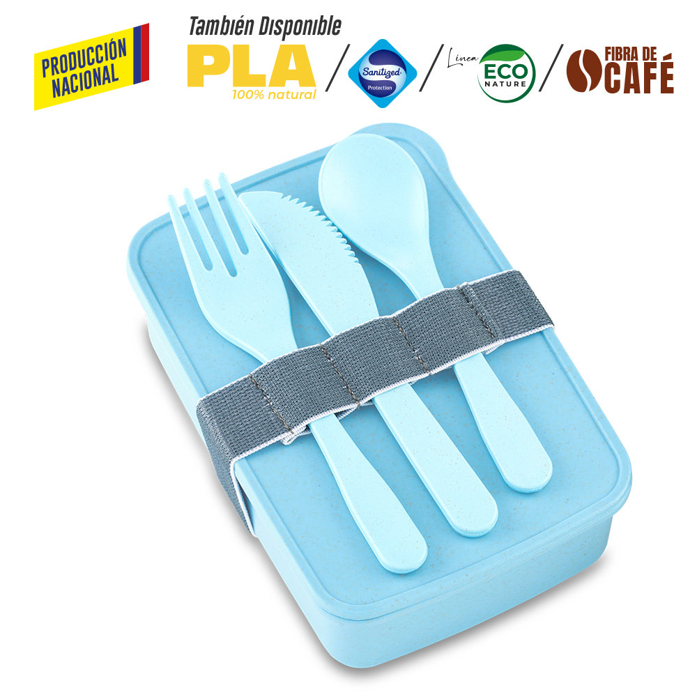 Portacomidas con Cubiertos Eco Square II -Prod Nal VA-965 (CP) (Producion Nacional) - Pro-Ponemos